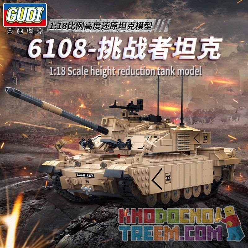 GUDI 6108 non Lego XE TĂNG CHIẾN ĐẤU CHỦ LỰC CỦA ANH tỷ lệ 1:28 bộ đồ ...