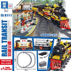 ZHEGAO QL0313 0313 non  TÀU HƠI NƯỚC bộ đồ chơi xếp lắp ráp ghép mô hình Trains Tàu Hỏa 1464 khối