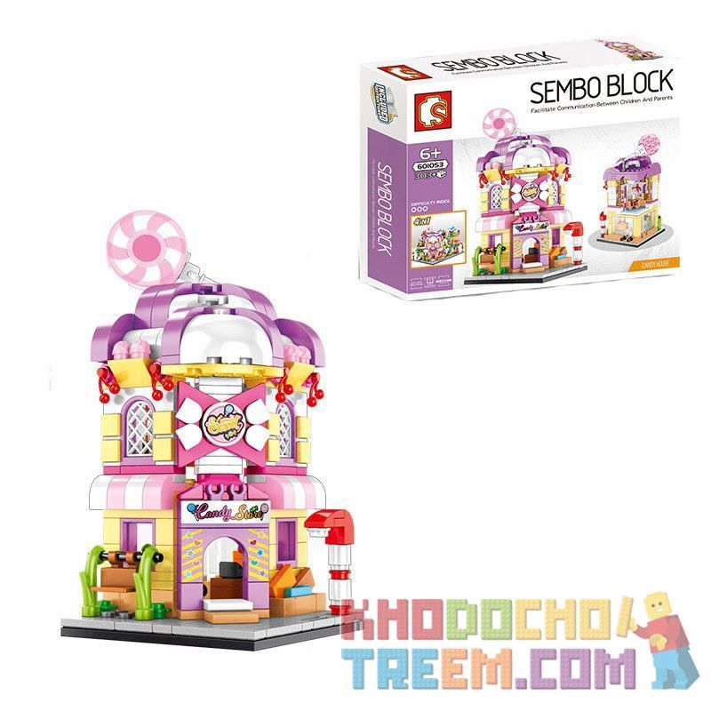 SEMBO 601051 601052 601053 601054 non  CỬA HÀNG CÀ PHÊ ĐỒ CHƠI ĐIỆN TỬ KẸO bộ đồ chơi xếp lắp ráp ghép mô hình Mini Modular SEMBO BLOCK Đường Phố Thu Nhỏ 1199 khối