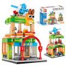 SEMBO 601051 601052 601053 601054 non  CỬA HÀNG CÀ PHÊ ĐỒ CHƠI ĐIỆN TỬ KẸO bộ đồ chơi xếp lắp ráp ghép mô hình Mini Modular SEMBO BLOCK Đường Phố Thu Nhỏ 1199 khối
