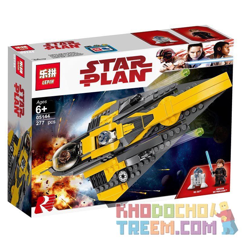 NOT Lego ANAKIN'S JEDI STARFIGHTER 75214 LEPIN 05144 xếp lắp ráp ghép mô hình PHI THUYỀN CỦA ANAKIN CHIẾN BINH JEDI Star Wars Chiến Tranh Giữa Các Vì Sao 247 khối
