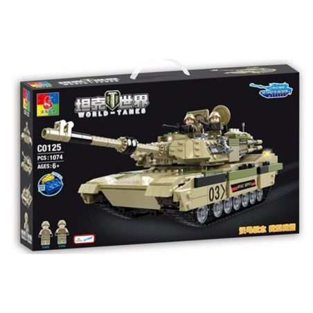 WOMA C0125 0125 non  XE TĂNG CHIẾN ĐẤU CHỦ LỰC ABRAMS M1A2 bộ đồ chơi xếp lắp ráp ghép mô hình Tank Battle WORLD TANKS M1A2 Xe Tăng Đối Đầu 1074 khối