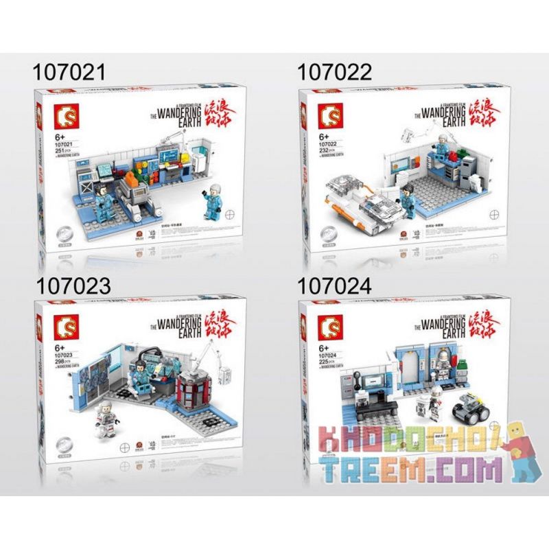 SEMBO 107021 107022 107023 107024 non  TRẠM VŨ TRỤ 4 TRONG 1 bộ đồ chơi xếp lắp ráp ghép mô hình The Wandering Earth THE WANDERING EARTH 4IN1 SPACE STATION Lưu Lạc Địa Cầu 1006 khối