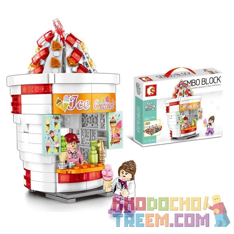 SEMBO 601055 601056 601057 601058 non  CỬA HÀNG KHOAI TÂY CHIÊN HAMBURGER COCA KEM. bộ đồ chơi xếp lắp ráp ghép mô hình City SEMBO BLOCK Thành Phố 998 khối