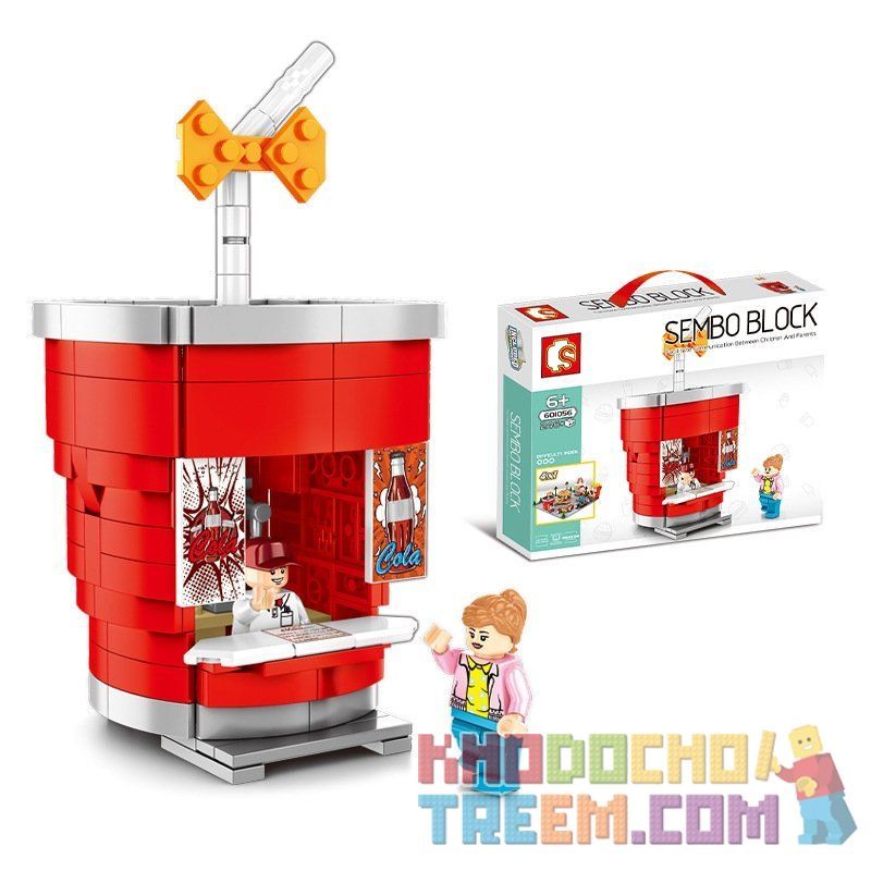 SEMBO 601055 601056 601057 601058 non  CỬA HÀNG KHOAI TÂY CHIÊN HAMBURGER COCA KEM. bộ đồ chơi xếp lắp ráp ghép mô hình City SEMBO BLOCK Thành Phố 998 khối
