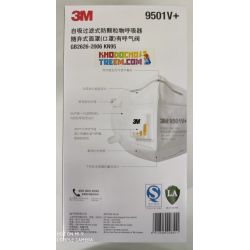 Khẩu trang 3M 9501V+ KN95 lọc hơn 95% bụi siêu mịn PM2.5 có van thở, đeo tai, chun vải mềm hơn 9501VT, chính hãng