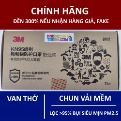 Khẩu trang 3M 9501V+ KN95 lọc hơn 95% bụi siêu mịn PM2.5 có van thở, đeo tai, chun vải mềm hơn 9501VT, chính hãng