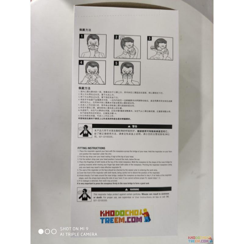 Khẩu trang 3M 9502V+ KN95 lọc hơn 95% bụi siêu mịn PM2.5 có van thở, đeo tai, chun vải mềm hơn 9502VT, chính hãng