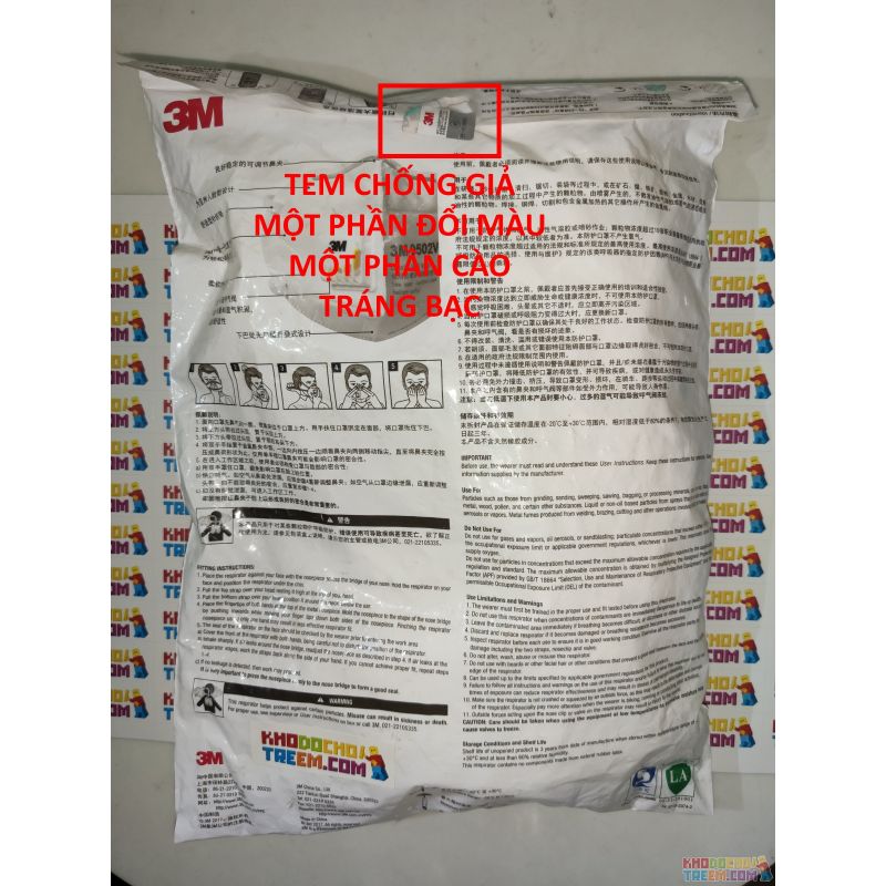 Khẩu trang 3M 9502V+ KN95 lọc hơn 95% bụi siêu mịn PM2.5 có van thở, đeo tai, chun vải mềm hơn 9502VT, chính hãng