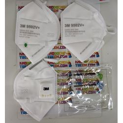 Khẩu trang 3M 9502V+ KN95 lọc hơn 95% bụi siêu mịn PM2.5 có van thở, đeo tai, chun vải mềm hơn 9502VT, chính hãng
