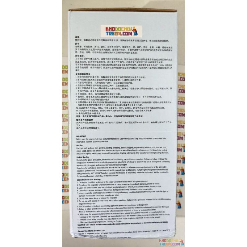 Khẩu trang 3M 9502VT KN95 lọc hơn 95% bụi siêu mịn PM2.5 có van thở, đeo đầu, chun tổng hợp, chính hãng tốt hơn 3M 9002V chỉ lọc