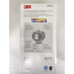 Khẩu trang 3M 9541V KN95 lọc hơn 95% bụi siêu mịn PM2.5 và độc với màng than hoạt tính đệm mũi van thở chun vải mềm chính hãng t