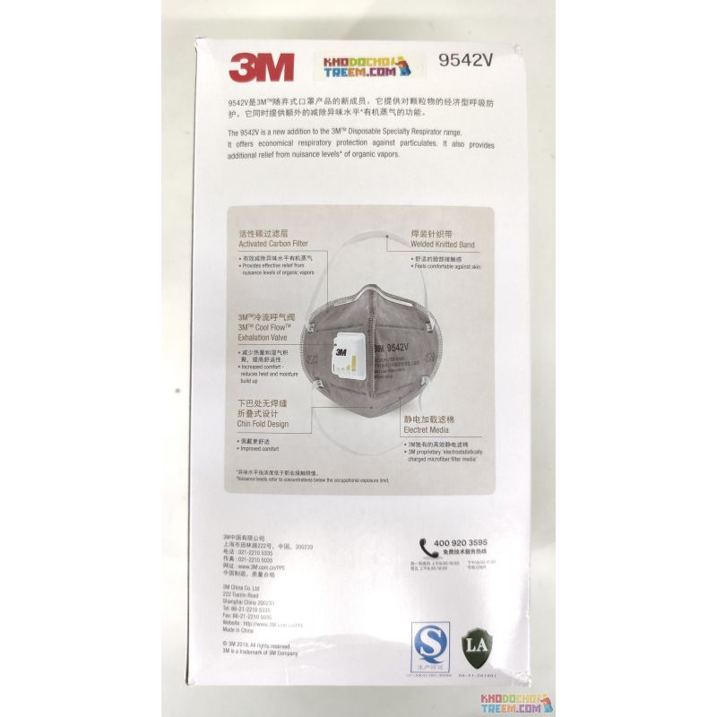 Khẩu trang 3M 9542V KN95 lọc hơn 95% bụi siêu mịn PM2.5 và độc với màng than hoạt tính đệm mũi van thở chun vải mềm đeo đầu chín Khẩu trang 3M 9542V KN95 lọc hơn 95% bụi siêu mịn PM2.5 và độc với màng than hoạt tính đệm mũi van thở chun vải mềm đeo đầu chín