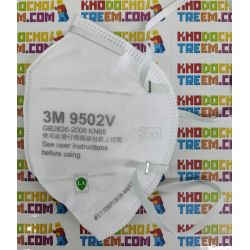 Khẩu trang 3M 9502V KN95 có đệm mũi lọc hơn 95% bụi siêu mịn PM2.5 có van thở, đeo đầu, chun tổng hợp, chính hãng nâng cấp của 9