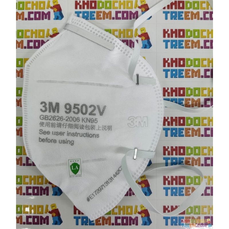 Khẩu trang 3M 9502V KN95 có đệm mũi lọc hơn 95% bụi siêu mịn PM2.5 có van thở, đeo đầu, chun tổng hợp, chính hãng nâng cấp của 9