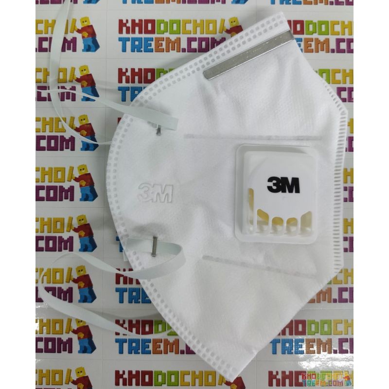 Khẩu trang 3M 9502V KN95 có đệm mũi lọc hơn 95% bụi siêu mịn PM2.5 có van thở, đeo đầu, chun tổng hợp, chính hãng nâng cấp của 9