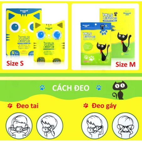 Khẩu trang trẻ em 3 - 10 tuổi KN95 Breazwell 530V lọc hơn 95% bụi siêu mịn PM2.5 có van thở, đệm mũi, chun vải mềm, đeo cả tai l