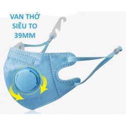 Khẩu trang trẻ em 3 - 10 tuổi KN95 Breazwell 530V lọc hơn 95% bụi siêu mịn PM2.5 có van thở, đệm mũi, chun vải mềm, đeo cả tai l