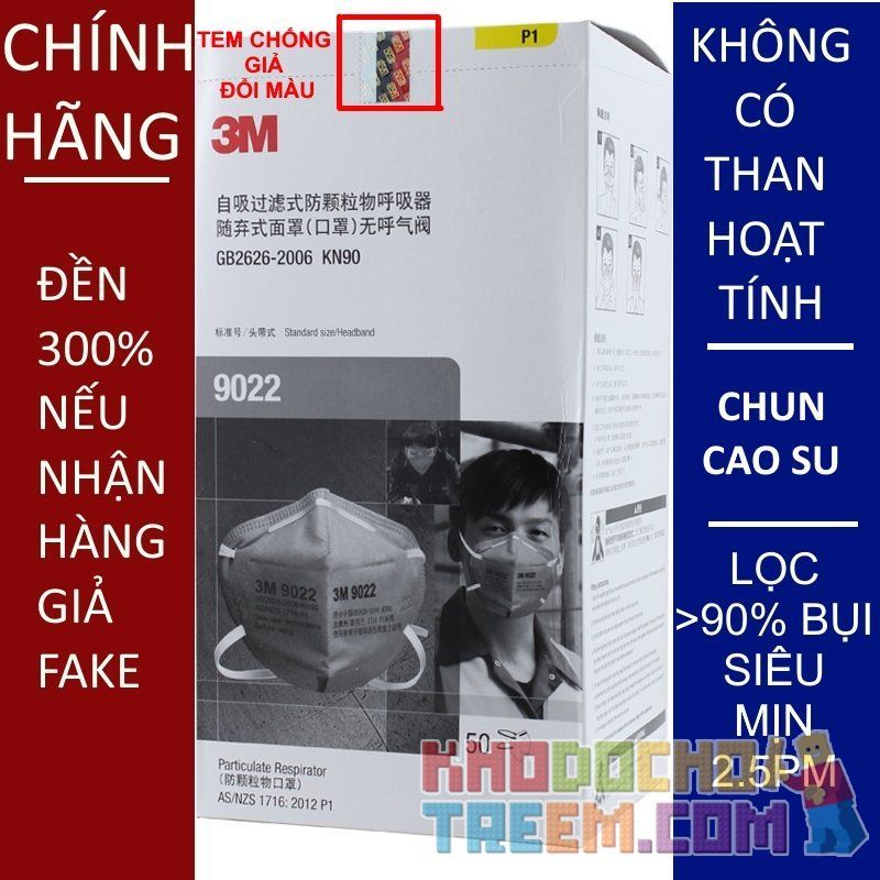 Khẩu trang 3M 9022 KN90 lọc hơn 90% bụi siêu mịn PM2.5 chính hãng đeo đầu màu xám không có màng than hoạt tính giá sốc rẻ nhất Khẩu trang 3M 9022 KN90 lọc hơn 90% bụi siêu mịn PM2.5 chính hãng đeo đầu màu xám không có màng than hoạt tính giá sốc rẻ nhất