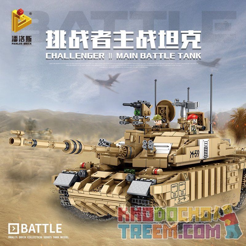 PanlosBrick 632008 Panlos Brick 632008 non  XE TĂNG CHIẾN ĐẤU CHỦ LỰC CHALLENGER II CỦA ANH bộ đồ chơi xếp lắp ráp ghép mô hình Creator CHALLENGER II MAIN BATTLE TANK Sáng Tạo 1687 khối