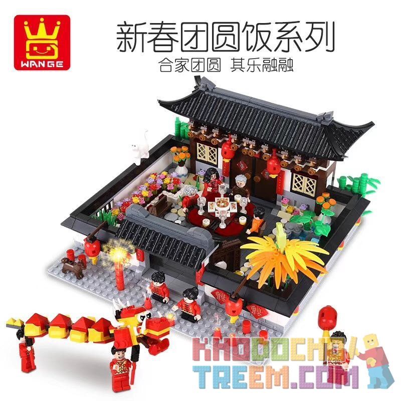 WANGE 5312 Xếp hình kiểu Lego MINI MODULAR Chinese Style Reunion Dinner Bữa tối đoàn tụ kiểu Trung Quốc 1437 khối WANGE 5312 Xếp hình kiểu Lego MINI MODULAR Chinese Style Reunion Dinner Bữa tối đoàn tụ kiểu Trung Quốc 1437 khối