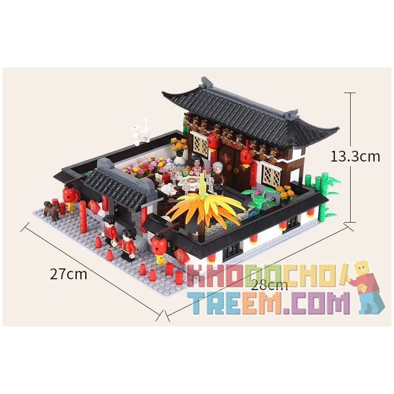 WANGE 5312 non  BỮA TỐI ĐOÀN TỤ KIỂU TRUNG QUỐC bộ đồ chơi xếp lắp ráp ghép mô hình Mini Modular Đường Phố Thu Nhỏ 1437 khối WANGE 5312 non  BỮA TỐI ĐOÀN TỤ KIỂU TRUNG QUỐC bộ đồ chơi xếp lắp ráp ghép mô hình Mini Modular Đường Phố Thu Nhỏ 1437 khối