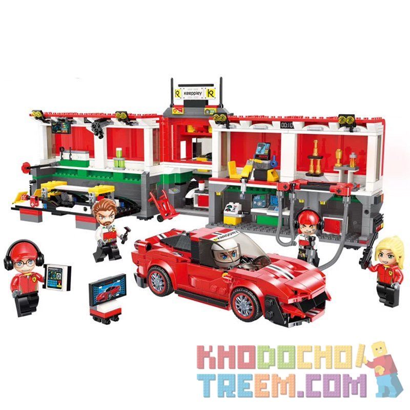 Enlighten 4204 Qman 4204 KEEPPLEY 4204 Xếp hình kiểu Lego MINECITY MineCity trạm pit trong trường đua 1095 khối Enlighten 4204 Qman 4204 KEEPPLEY 4204 Xếp hình kiểu Lego MINECITY MineCity trạm pit trong trường đua 1095 khối