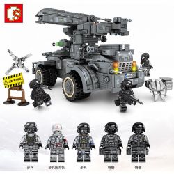 SEMBO 107065 non  THIẾT BỊ PHÒNG THỦ TÊN LỬA bộ đồ chơi xếp lắp ráp ghép mô hình Shanghai Fortress Pháo Đài Thượng Hải 1112 khối