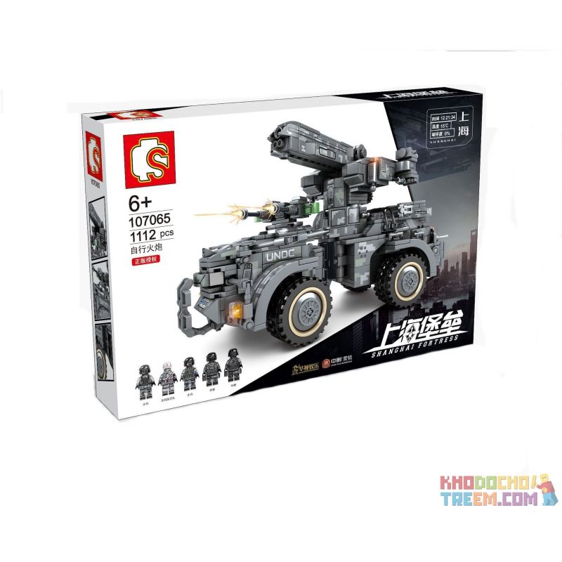 SEMBO 107065 non  THIẾT BỊ PHÒNG THỦ TÊN LỬA bộ đồ chơi xếp lắp ráp ghép mô hình Shanghai Fortress Pháo Đài Thượng Hải 1112 khối