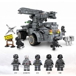 SEMBO 107065 non  THIẾT BỊ PHÒNG THỦ TÊN LỬA bộ đồ chơi xếp lắp ráp ghép mô hình Shanghai Fortress Pháo Đài Thượng Hải 1112 khối