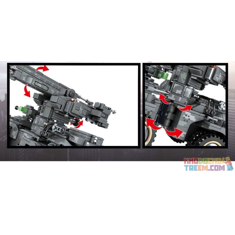 SEMBO 107065 non  THIẾT BỊ PHÒNG THỦ TÊN LỬA bộ đồ chơi xếp lắp ráp ghép mô hình Shanghai Fortress Pháo Đài Thượng Hải 1112 khối