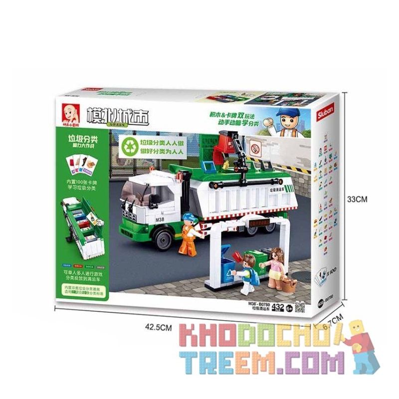 SLUBAN M38-B0780 B0780 0780 M38B0780 38-B0780 non Lego XE CHỞ RÁC CUỘC CHIẾN CÂN NÃO PHÂN LOẠI bộ đồ chơi xếp lắp ráp ghép mô hình City Thành Phố 432 khối