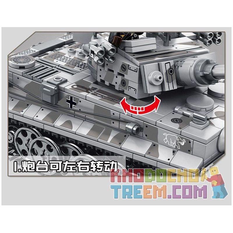 SEMBO 101401 non  XE TĂNG CHIẾN ĐẤU bộ đồ chơi xếp lắp ráp ghép mô hình Empires Of Steel Đế Chế Thép 1154 khối