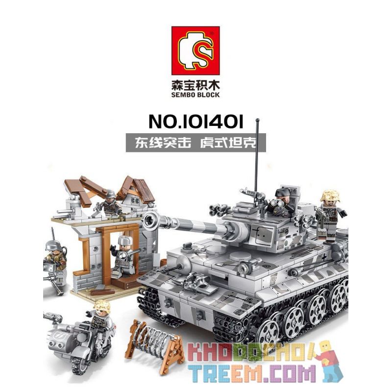 SEMBO 101401 non  XE TĂNG CHIẾN ĐẤU bộ đồ chơi xếp lắp ráp ghép mô hình Empires Of Steel Đế Chế Thép 1154 khối