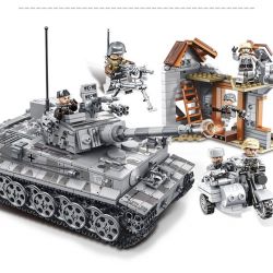 SEMBO 101401 non  XE TĂNG CHIẾN ĐẤU bộ đồ chơi xếp lắp ráp ghép mô hình Empires Of Steel Đế Chế Thép 1154 khối