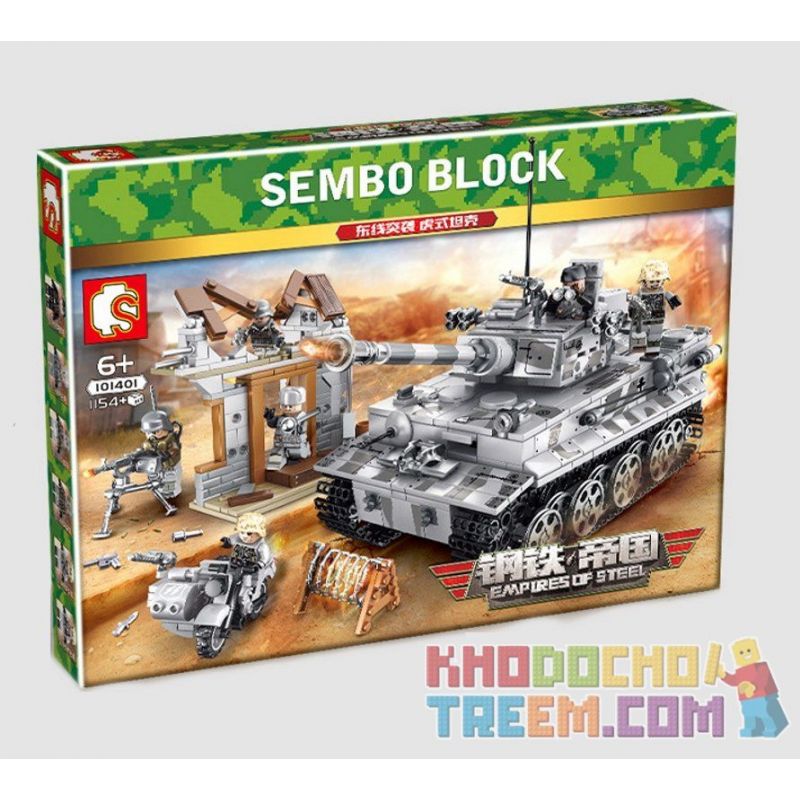 SEMBO 101401 non  XE TĂNG CHIẾN ĐẤU bộ đồ chơi xếp lắp ráp ghép mô hình Empires Of Steel Đế Chế Thép 1154 khối