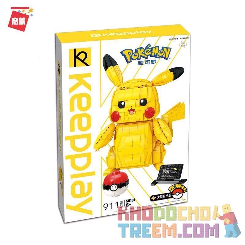 Enlighten S0101 0101 Qman S0101 0101 non  PIKACHU bộ đồ chơi xếp lắp ráp ghép mô hình Pokémon POKEMON 911 khối