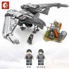 SEMBO 107062 non  MÁY BAY KHÔNG NGƯỜI LÁI bộ đồ chơi xếp lắp ráp ghép mô hình Shanghai Fortress Pháo Đài Thượng Hải 722 khối