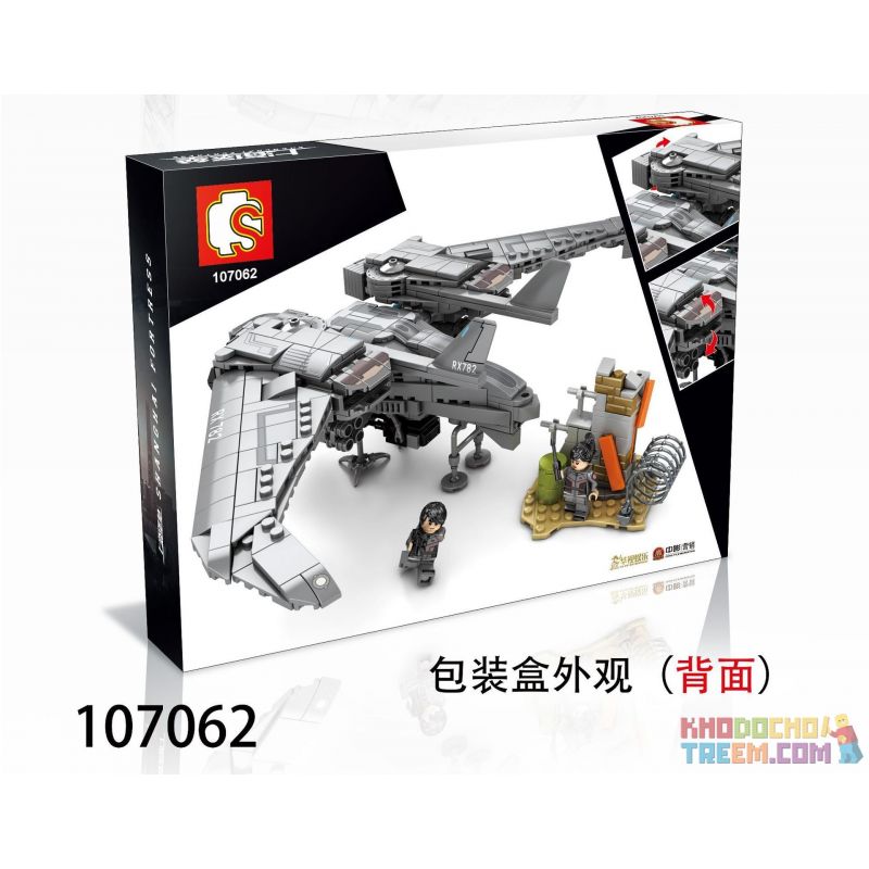 SEMBO 107062 non  MÁY BAY KHÔNG NGƯỜI LÁI bộ đồ chơi xếp lắp ráp ghép mô hình Shanghai Fortress Pháo Đài Thượng Hải 722 khối
