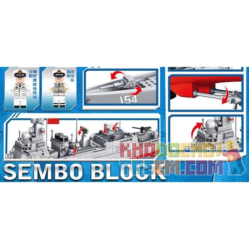 SEMBO 105711 non  JAGGED TẢI LẠI NẶNG TÀU KHU TRỤC TÊN LỬA 052D bộ đồ chơi xếp lắp ráp ghép mô hình Iron Blood Heavy Equipment Đặc Nhiệm Máu Và Sắt 633 khối