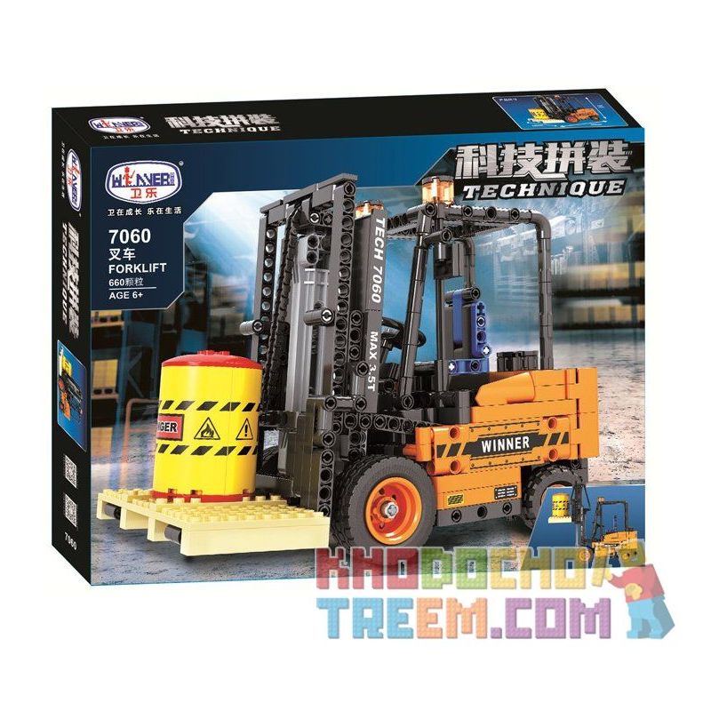 IBLOCK PL-920-114 920-114 PL920-114 Winner 7060 non  XE NÂNG bộ đồ chơi xếp lắp ráp ghép mô hình  TECHNIQUE FORKLIFT Kỹ Thuật Công Nghệ Cao Mô Hình Phương Tiện 660 khối