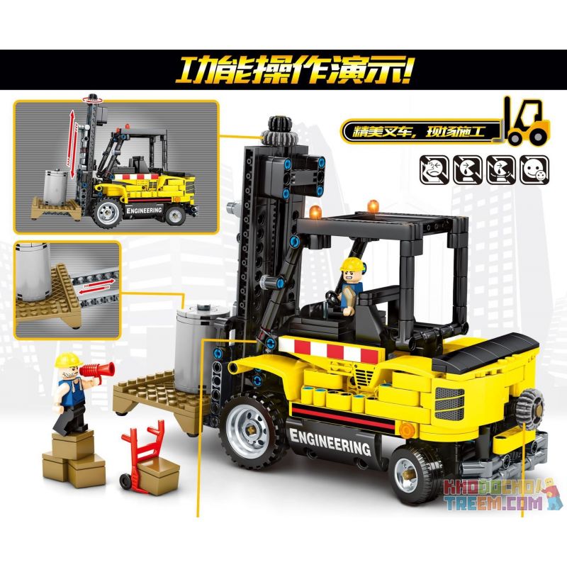 SEMBO 703600 non  XE NÂNG bộ đồ chơi xếp lắp ráp ghép mô hình  TECHINQUE Kỹ Thuật Công Nghệ Cao Mô Hình Phương Tiện 556 khối SEMBO 703600 non  XE NÂNG bộ đồ chơi xếp lắp ráp ghép mô hình  TECHINQUE Kỹ Thuật Công Nghệ Cao Mô Hình Phương Tiện 556 khối