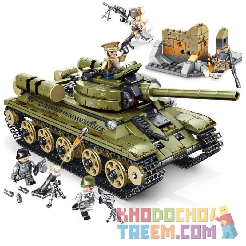 IBLOCK PL-920-175 920-175 PL920-175 SEMBO 101038 non  ĐẾ CHẾ THÉP XE TĂNG T-34 CỦA LIÊN XÔ bộ đồ chơi xếp lắp ráp ghép mô hình Empires Of Steel EMPIRES OF STEEL T34 683 khối