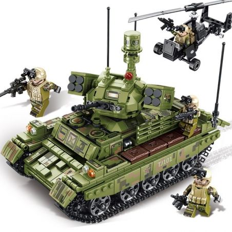 SEMBO 105712 non  XE TĂNG CHIẾN ĐẤU HẠNG NẶNG bộ đồ chơi xếp lắp ráp ghép mô hình Iron Blood Heavy Equipment Đặc Nhiệm Máu Và Sắt 894 khối