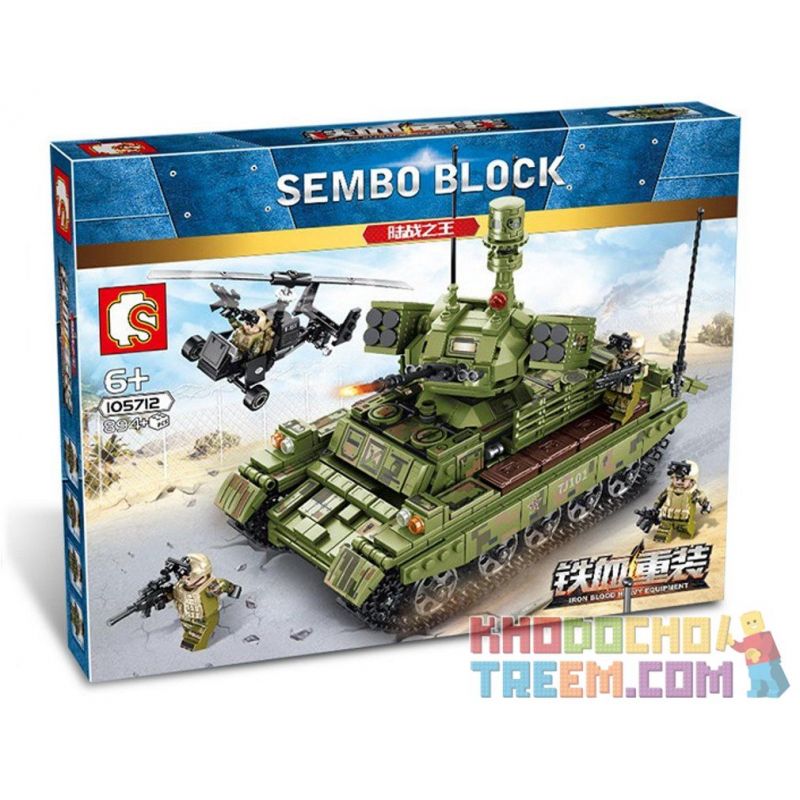 SEMBO 105712 non  XE TĂNG CHIẾN ĐẤU HẠNG NẶNG bộ đồ chơi xếp lắp ráp ghép mô hình Iron Blood Heavy Equipment Đặc Nhiệm Máu Và Sắt 894 khối