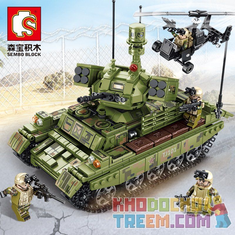 SEMBO 105712 non  XE TĂNG CHIẾN ĐẤU HẠNG NẶNG bộ đồ chơi xếp lắp ráp ghép mô hình Iron Blood Heavy Equipment Đặc Nhiệm Máu Và Sắt 894 khối