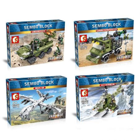 SEMBO 105475 105476 105477 105478 non  BIỆT ĐỘI KHÔNG CHIẾN bộ đồ chơi xếp lắp ráp ghép mô hình Iron Blood Heavy Equipment Đặc Nhiệm Máu Và Sắt 885 khối