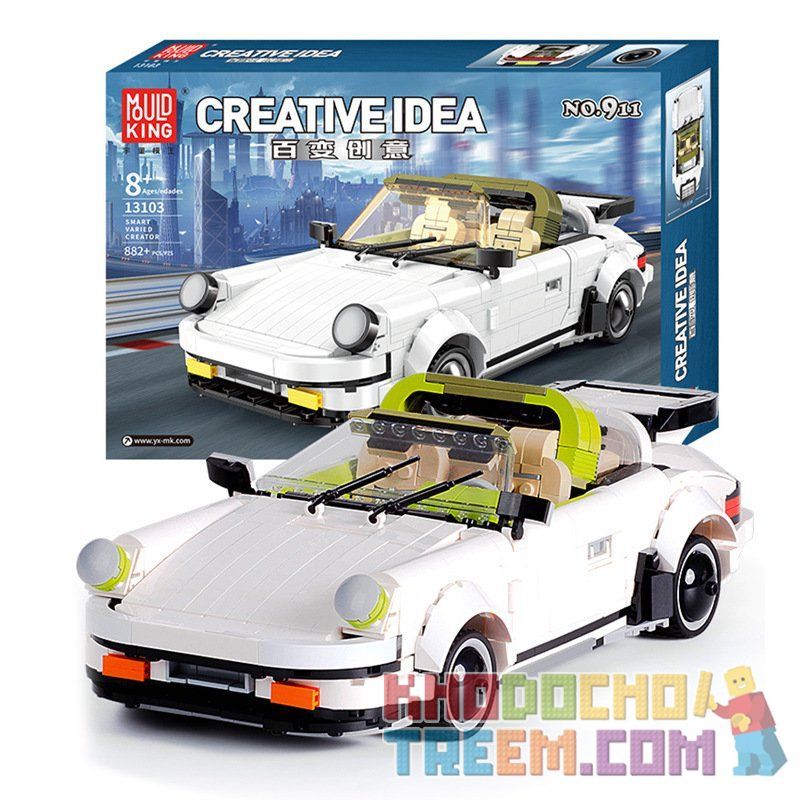 COGO 15820 MouldKing 13103 Mould King 13103 non  XE PORSCHE TRẮNG bộ đồ chơi xếp lắp ráp ghép mô hình Creative Idea CREAATIVE IDEA PORSCHE 911 TARGA Ý Tưởng Sáng Tạo 882 khối