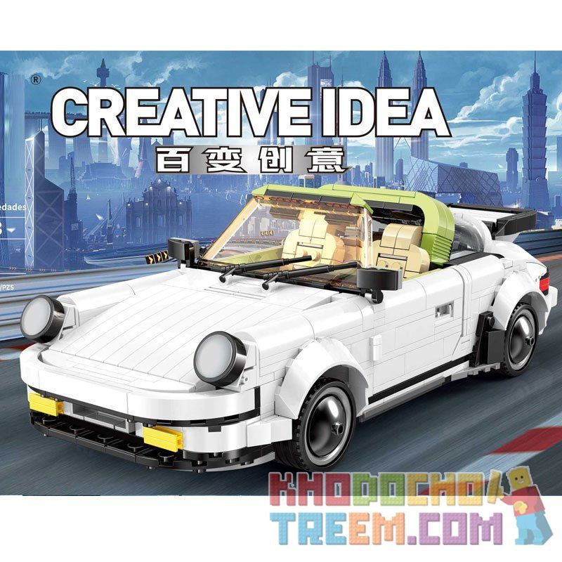 COGO 15820 MouldKing 13103 Mould King 13103 non  XE PORSCHE TRẮNG bộ đồ chơi xếp lắp ráp ghép mô hình Creative Idea CREAATIVE IDEA PORSCHE 911 TARGA Ý Tưởng Sáng Tạo 882 khối