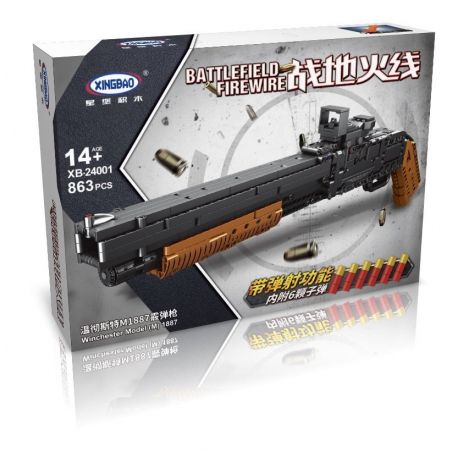 XINGBAO XB-24001 24001 XB24001 non  SÚNG NGẮN M1897 bộ đồ chơi xếp lắp ráp ghép mô hình Pubg Battlegrounds BATTLEFIELD FIREWIRE WINCHESTER MODEL (M) 1887 Bắn Súng 863 khối